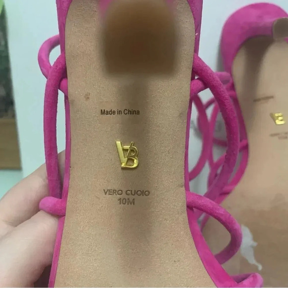 Veronica Beard Aneesha Suede Strappy Sandal in Pink Size 10 NEW - Picture 10 of 13